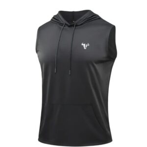 camiseta con capucha manga siza t.m l negra
